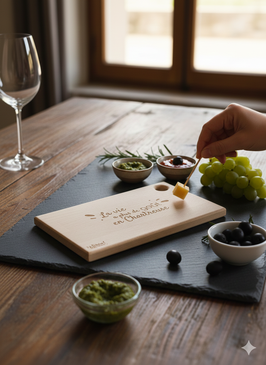 planche apéro "la vie a plus de goût en chartreuse"