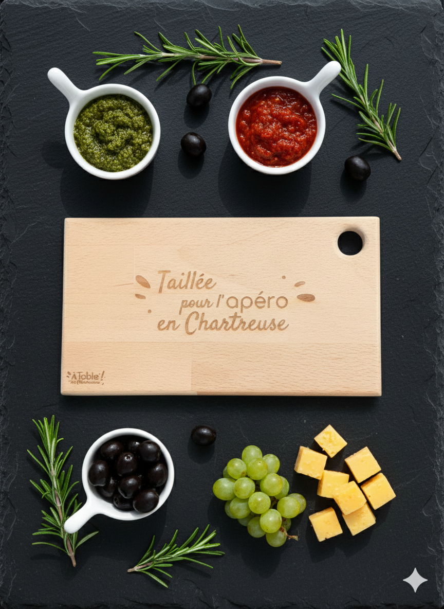 planche apéro "la vie a plus de goût en chartreuse"