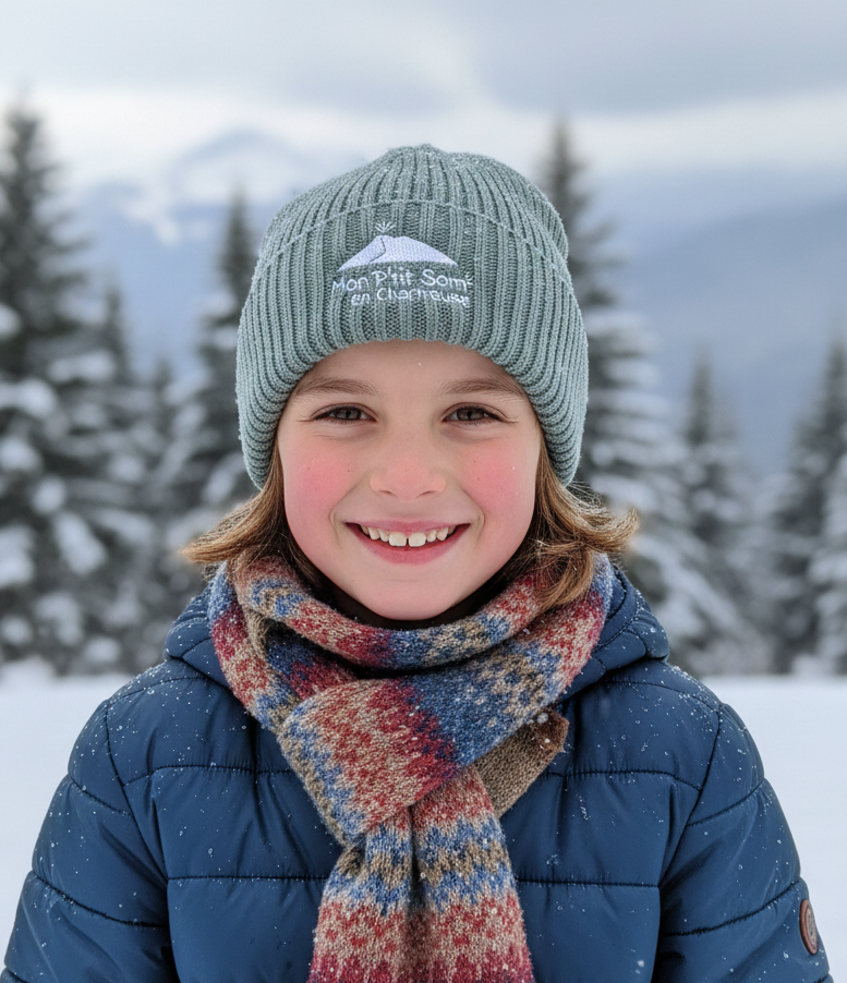 bonnet enfant coton bio mon p'tit som en chartreuse