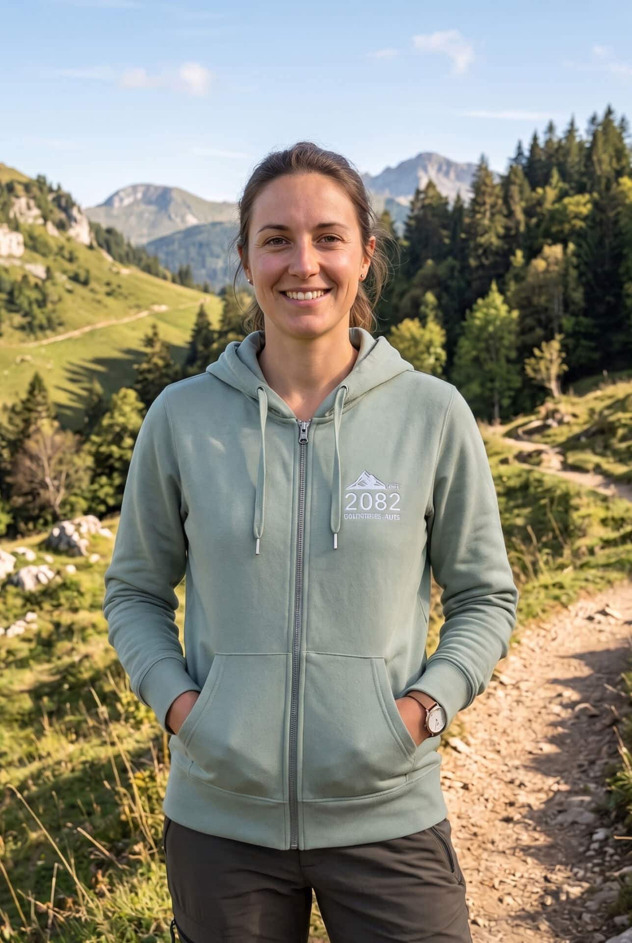 sweat zippé 2082 chartreuse sauge